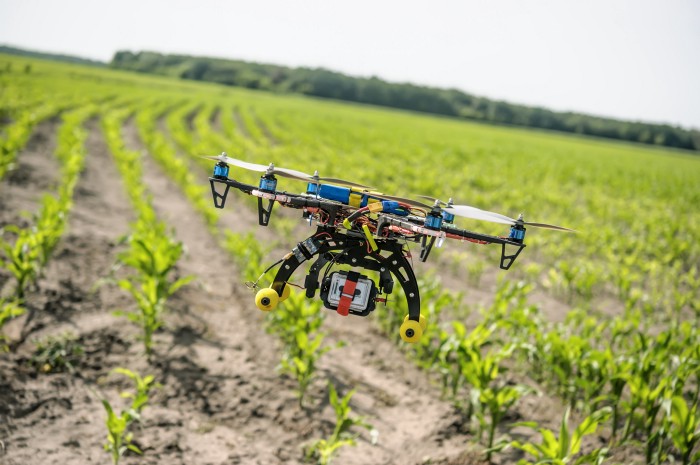 Drone over field